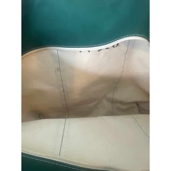 L.L.Bean Boat and Tote bag with green trim and the embroidered initials "JKW" - Picture 6 of 7